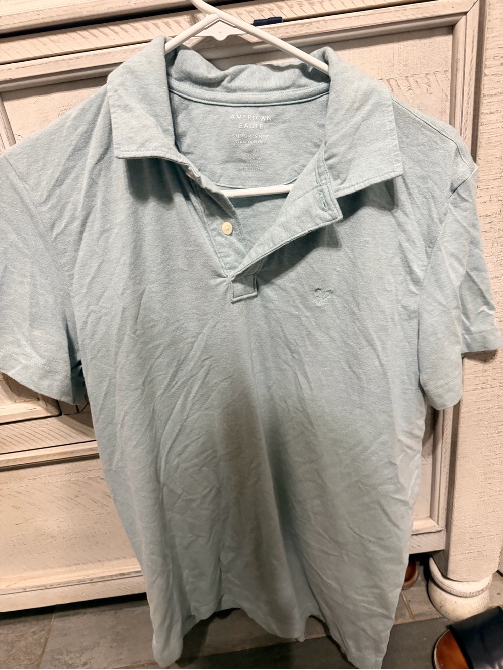 American Eagle Outfitters Pale Blue Men's Polo